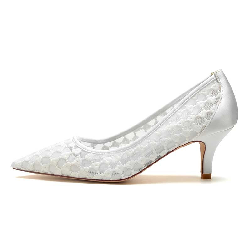 Knitted Mesh Low Heel Prom Shoes Slip-On Dress Shoes For Wedding
