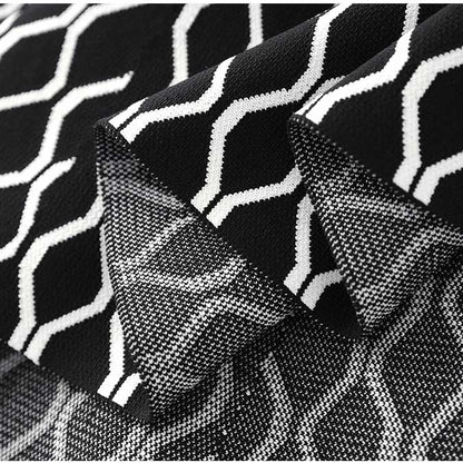 Knitted Mini Little Two-Tone Dress Square-Neck Sleeveless Slim Fit Short A-Line Dress