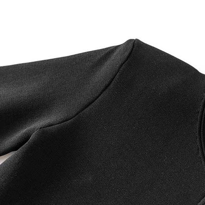 Knitted Short Dress Button-Up Short Sleeve Slim Fit Mini Dress