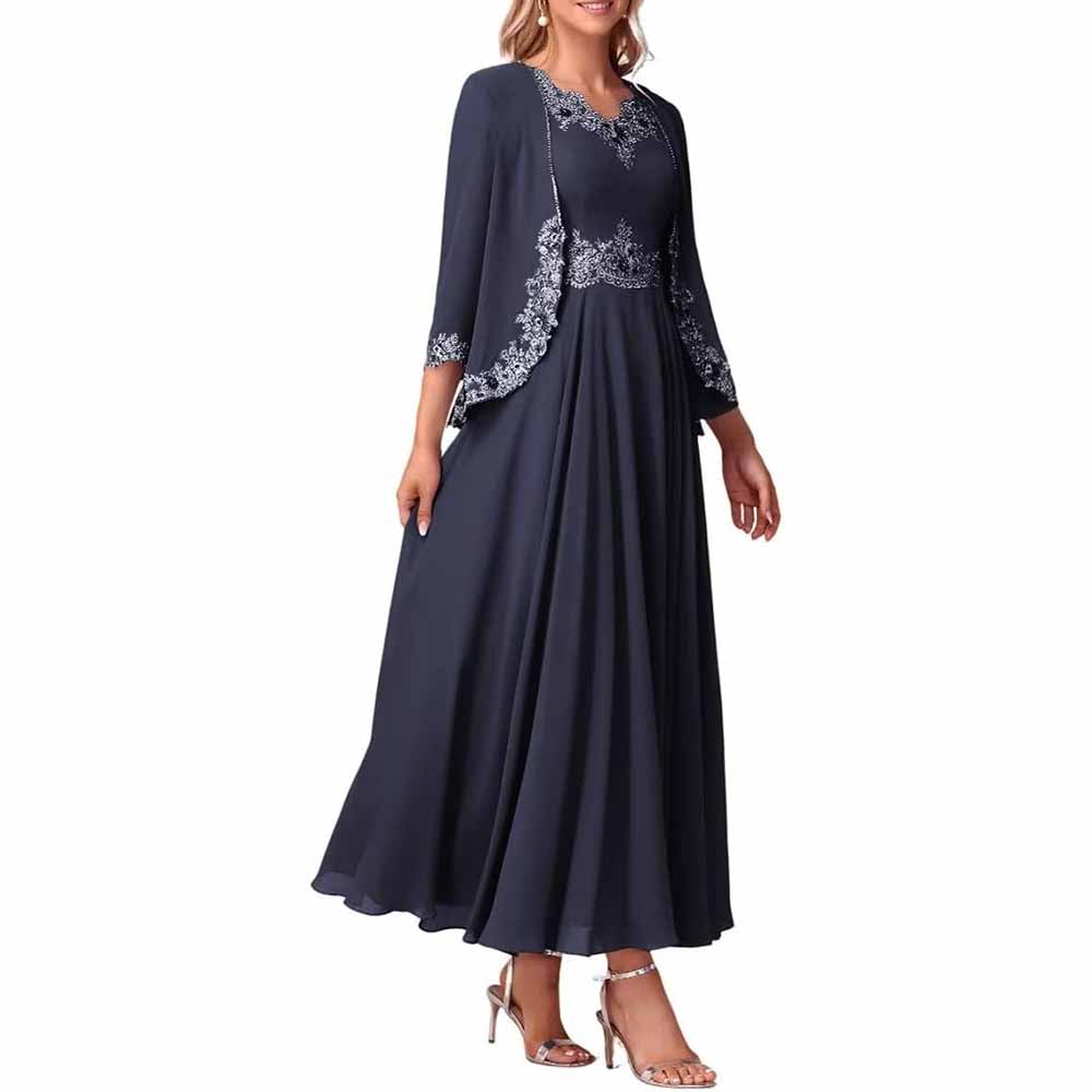 Lace Applique 2 Piece Mother of The Bride Dresses Chiffon Evening Form SD Dresscode & Fashiontrends Lace Applique 2 Piece Mother of The Bride Dresses Chiffon Evening Form SD Dresscode & Fashiontrends