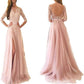 Lace Appliques Evening Dress Long Prom Dress Backlesss Bridesmaid Dress 3/4 Sleeves