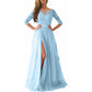 Lace Appliques Evening Dress Long Prom Dress Backlesss Bridesmaid Dress 3/4 Sleeves