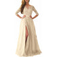 Lace Appliques Evening Dress Long Prom Dress Backlesss Bridesmaid Dress 3/4 Sleeves