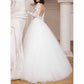 Lace Boat Neck Ball Gown Tulle Long Sleeve Wedding Dress