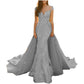 Lace Sweep Train Evening Dress Long Prom Dress Party Gowns