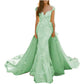 Lace Sweep Train Evening Dress Long Prom Dress Party Gowns