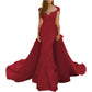 Lace Sweep Train Evening Dress Long Prom Dress Party Gowns