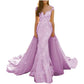 Lace Sweep Train Evening Dress Long Prom Dress Party Gowns