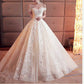 Lace Train Wedding Dress for Bride A Line Bride Dress Tulle Wedding Dress Strapless Bride Wear