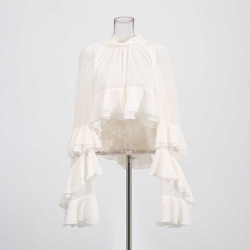 Layered Ruffle Chiffon Blouse –  Women’s Top with Flouncy Details