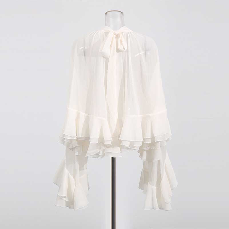 Layered Ruffle Chiffon Blouse –  Women’s Top with Flouncy Details