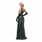 Women’s 1920s Vintage Sequins Fringe Long Gatsby Flapper Dress Evening Maxi Dresses