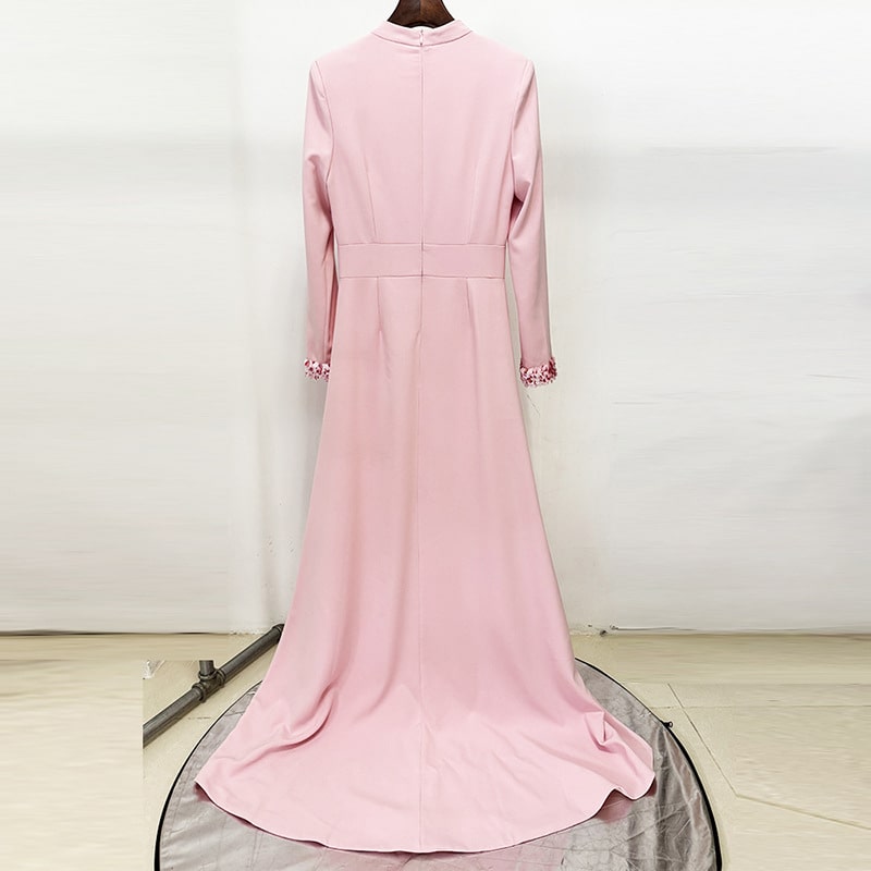 Long Mermaid Dress With Crystal Hollowed Bateau Neckline