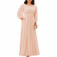 Long Sleeve Bridesmaid Dresses Chiffon Wedding Guest Dress Long Evening Gowns