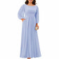 Long Sleeve Bridesmaid Dresses Chiffon Wedding Guest Dress Long Evening Gowns