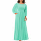 Long Sleeve Bridesmaid Dresses Chiffon Wedding Guest Dress Long Evening Gowns