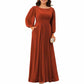 Long Sleeve Bridesmaid Dresses Chiffon Wedding Guest Dress Long Evening Gowns