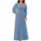 Long Sleeve Bridesmaid Dresses Chiffon Wedding Guest Dress Long Evening Gowns