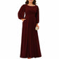 Long Sleeve Bridesmaid Dresses Chiffon Wedding Guest Dress Long Evening Gowns