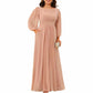 Long Sleeve Bridesmaid Dresses Chiffon Wedding Guest Dress Long Evening Gowns