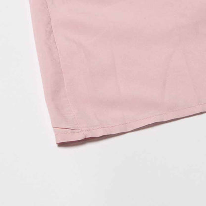 Long Sleeve Hollow Out Lace Knee Length Dress Lace Up Collared Dress