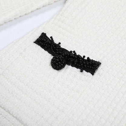 Long Sleeves Beaded V-Neck Tailored Mini Dresses