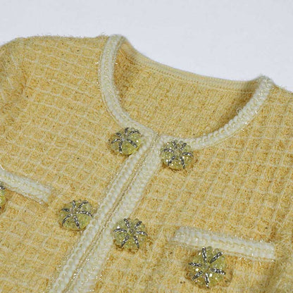 Long Sleeves Mid-Length Knitted Dresses Buttons Body-Con A-Line Dress