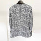 Love Letter-Print 1-button Jacket Collarless Blazer