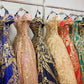 Luxurious Gold Sequins Quinceanera Dresses Off The Shoulder Princess Prom Ball Gowns