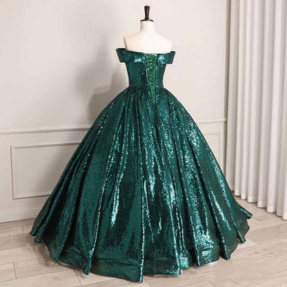 Luxury Off Shoulder Quinceanera Dresses Ball Gown Puffy Beaded Prom Gowns