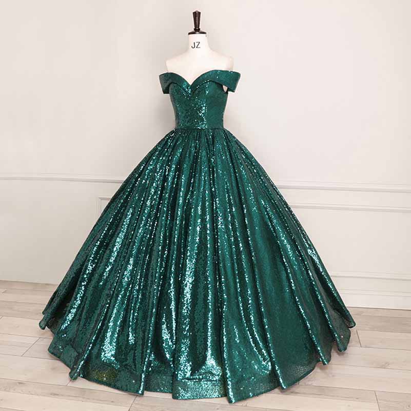 Luxury Off Shoulder Quinceanera Dresses Ball Gown Puffy Beaded Prom Gowns