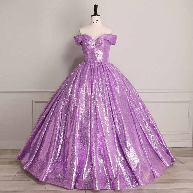 Luxury Off Shoulder Quinceanera Dresses Ball Gown Puffy Beaded Prom Gowns