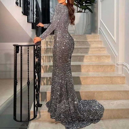 Mermaid Long Sleeves Sparkly Prom Dress – Custom Fit, Tailored & Show-Stopping