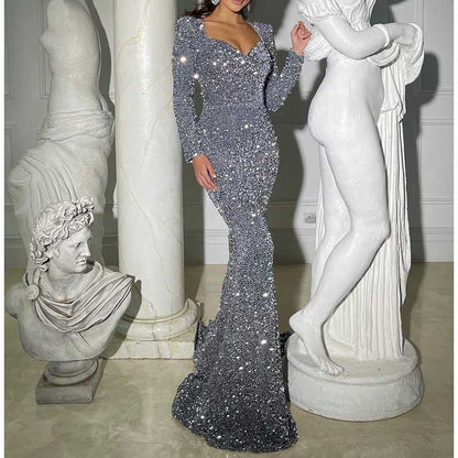 Mermaid Long Sleeves Sparkly Prom Dress – Custom Fit, Tailored & Show-Stopping