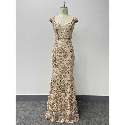 Sequin Mermaid Long Prom Dress Event Dress Wedding Ball Gown Dress