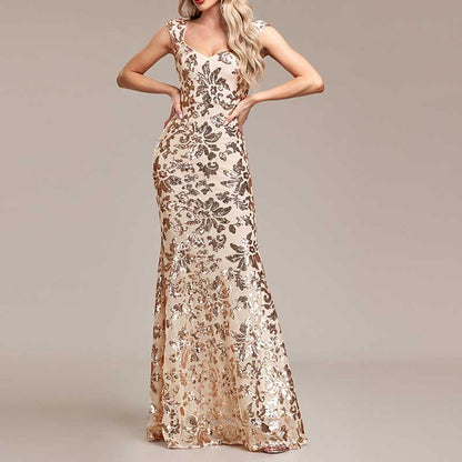 Sequin Mermaid Long Prom Dress Event Dress Wedding Ball Gown Dress
