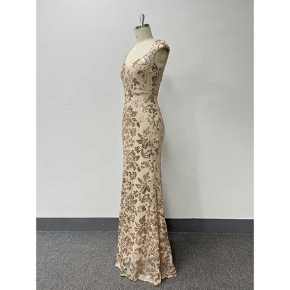 Sequin Mermaid Long Prom Dress Event Dress Wedding Ball Gown Dress