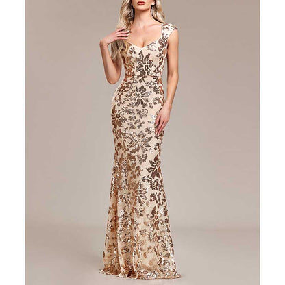 Sequin Mermaid Long Prom Dress Event Dress Wedding Ball Gown Dress