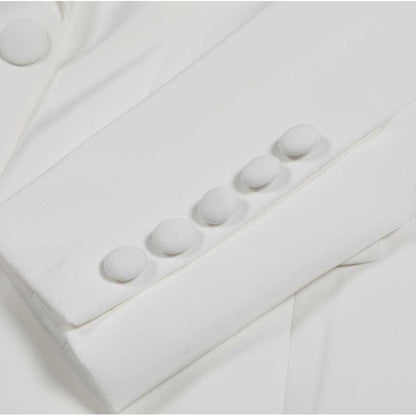 Women's Mid-Length Sequin Blazer Coat in Black & White