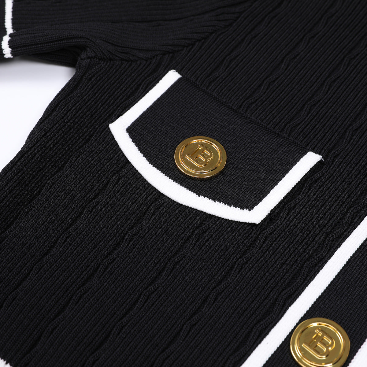 Midi Knitted Dress With Pocket and Buttons