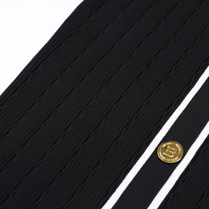 Midi Knitted Dress With Pocket and Buttons