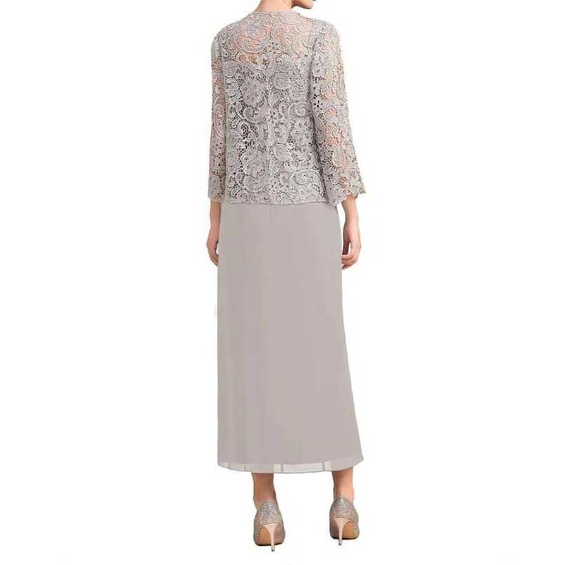 Mother of The Bride Dress With Jacket 2 Pieces Wedding Guest Outfit