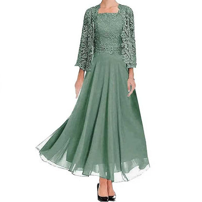 Mother of The Bride Dress With Jacket Chiffon Wedding Guest Outfit
