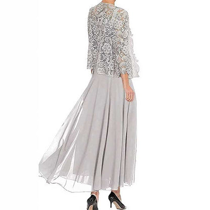Mother of The Bride Dress With Jacket Chiffon Wedding Guest Outfit