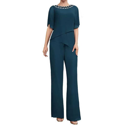 Mother of The Bride Pants Suits for Wedding Chiffon Wedding Guest Outfit