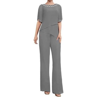 Mother of The Bride Pants Suits for Wedding Chiffon Wedding Guest Outfit