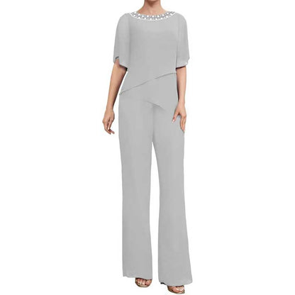Mother of The Bride Pants Suits for Wedding Chiffon Wedding Guest Outfit