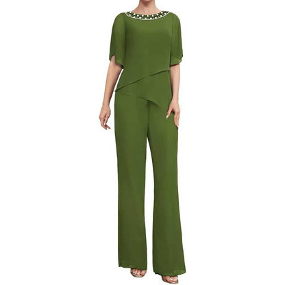 Mother of The Bride Pants Suits for Wedding Chiffon Wedding Guest Outfit