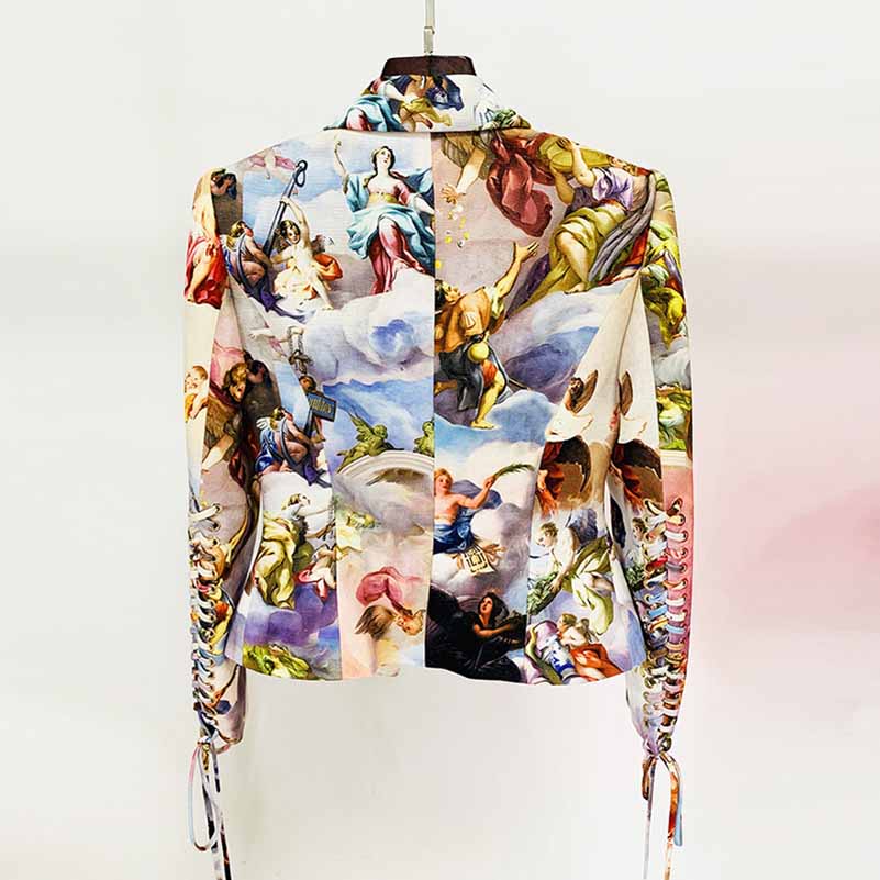 Women Print Linen Jacket