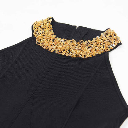 Women's Sleeveless Knitted Maxi Dress Midi Bodycon Dress